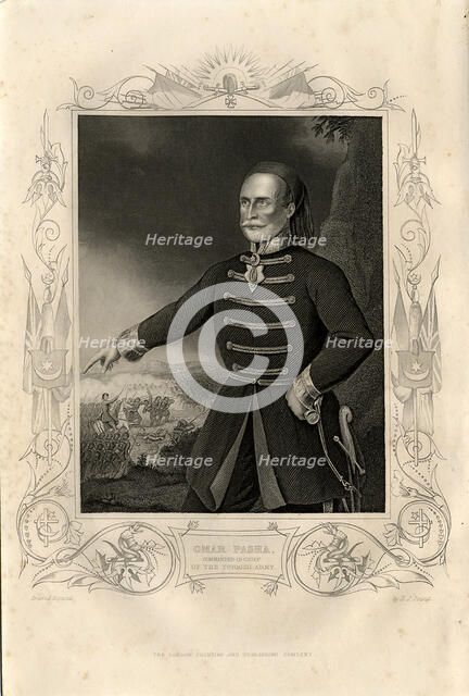 Portrait of Omar Pasha, 1856. Artist: Pound, Daniel J. (1810-1861?)