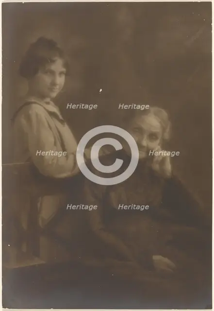 Portrait of Old Woman and Young Girl, 1907-1943. Creator: Louis Fleckenstein.