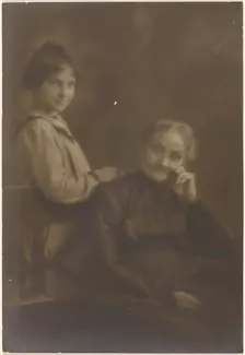 Portrait of Old Woman and Young Girl, 1907-1943. Creator: Louis Fleckenstein