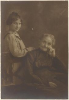 Portrait of Old Woman and Young Girl, 1907-1943. Creator: Louis Fleckenstein