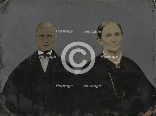 Portrait of older couple, 1860s-1880s. Creator: Unknown.