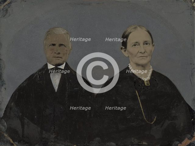 Portrait of older couple, 1860s-1880s. Creator: Unknown.