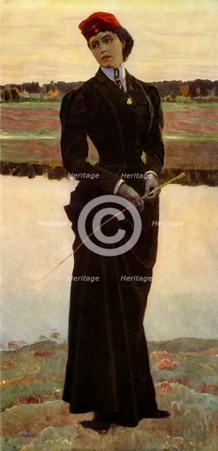 'Portrait of Olga Mikhailovna Nesterova-Shretera, the Artist's Daughter', c1906, (1965). Creator: Mikhail Nesterov.