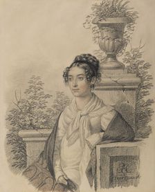 Portrait of Olga Nikolaevna Kokoshkina, née Rezanova (1802-1828), Between 1824 and 1828. Creator: Hampeln, Carl, von (1794-after 1880)