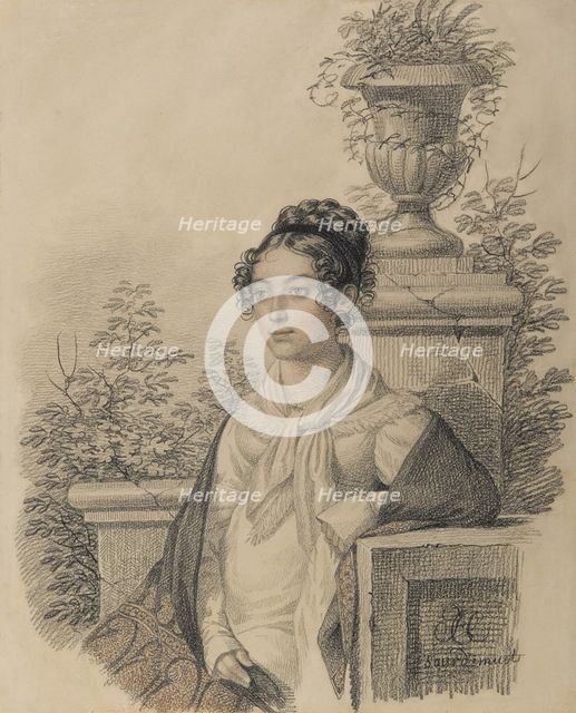Portrait of Olga Nikolaevna Kokoshkina, née Rezanova (1802-1828), Between 1824 and 1828. Creator: Hampeln, Carl, von (1794-after 1880).