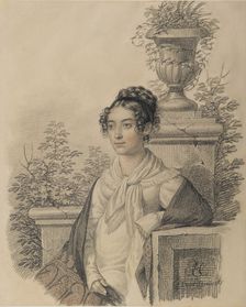 Portrait of Olga Nikolaevna Kokoshkina, née Rezanova (1802-1828), Between 1824 and 1828. Creator: Hampeln, Carl, von (1794-after 1880)