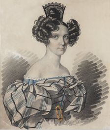 Portrait of Olga Nikolaevna Talyzina, née Zubova (1803-1882), Early 1830s. Creator: Hampeln, Carl, von (1794-after 1880)