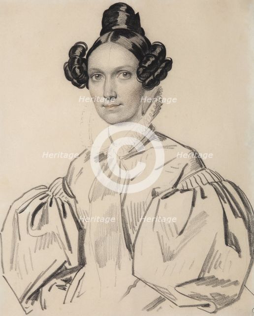 Portrait of Olga Nikolaevna Talyzina, née Zubova (1803-1882), Early 1830s. Creator: Hampeln, Carl, von (1794-after 1880).