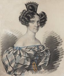 Portrait of Olga Nikolaevna Talyzina, née Zubova (1803-1882), Early 1830s. Creator: Hampeln, Carl, von (1794-after 1880)