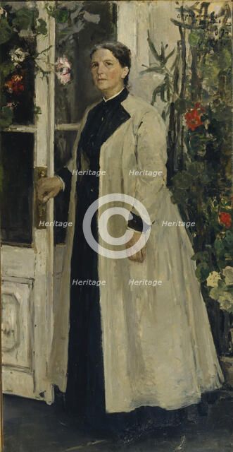 Portrait of Olga Pavlovna Orlova (1838-1926). Artist: Korovin, Konstantin Alexeyevich (1861-1939)