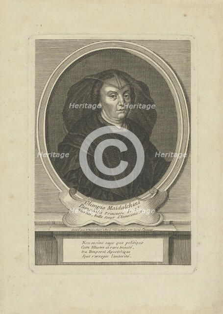 Portrait of Olimpia Maidalchini Pamphilj (1591-1657) , um 1700. Creator: Desrochers, Étienne-Jehandier (1668-1741).