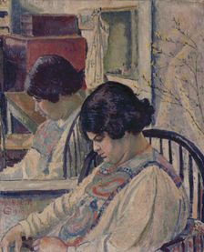 Portrait of Orovida Pissarro, 1918. Creator: Lucien Pissarro