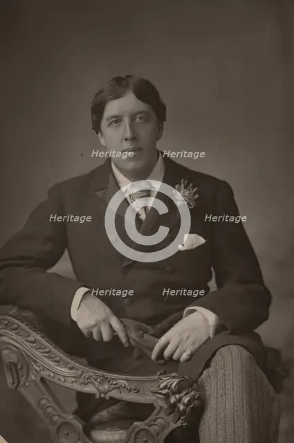 Portrait of Oscar Wilde, 1889. Creator: W&D Downey.