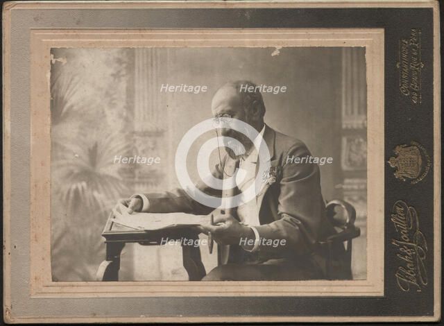 Portrait of Osman Hamdi Bey (1842-1910), c 1900. Creator: Photo studio Sebah & Joaillier, Constantinople  .