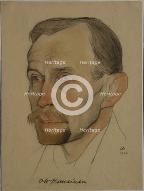 Portrait of Otto Wilhelm (Wille) Kuusinen (1881-1964), 1922. Artist: Andreev, Nikolai Andreevich (1873-1932)
