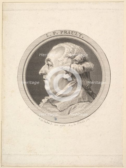 Portrait of L. F. Prault, 1787. Creator: Augustin de Saint-Aubin.