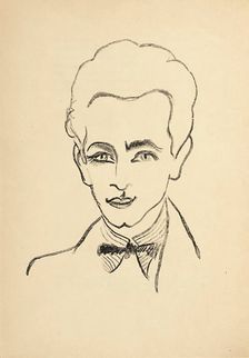 Portrait of Louis Aragon, frontispice in "Les Aventures de Télémaque", 1922. Creator: Delaunay, Robert (1885-1941)