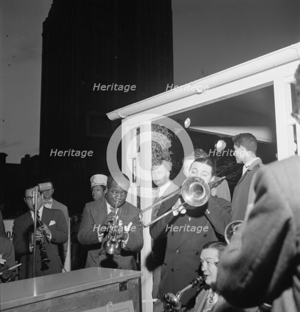Portrait of Louis Armstrong and Jack Teagarden, 1938. Creator: William Paul Gottlieb.