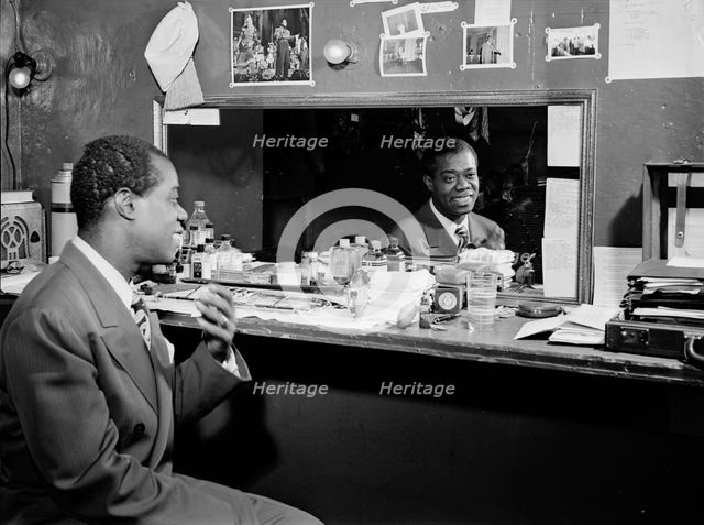 Portrait of Louis Armstrong, Aquarium, New York, N.Y., ca. July 1946. Creator: William Paul Gottlieb.