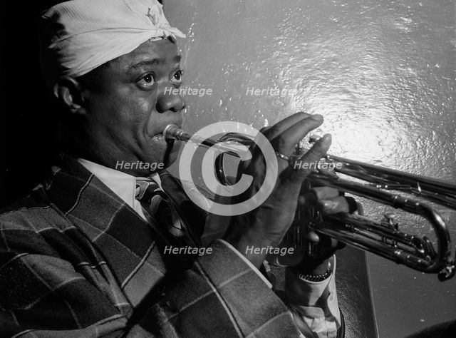Portrait of Louis Armstrong, Aquarium, New York, N.Y., ca. July 1946. Creator: William Paul Gottlieb.