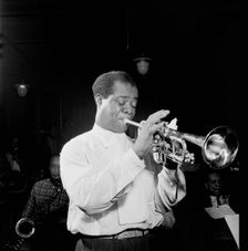 Portrait of Louis Armstrong, Carnegie Hall, New York, N.Y., ca. Apr. 1947. Creator: William Paul Gottlieb