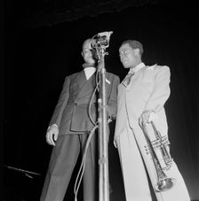 Portrait of Louis Armstrong, Carnegie Hall, New York, N.Y., ca. Feb. 1947. Creator: William Paul Gottlieb