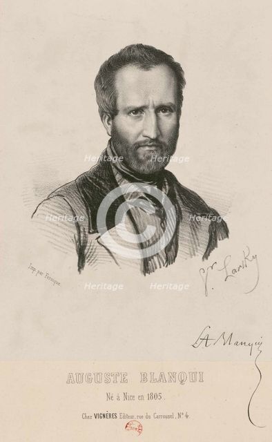 Portrait of Louis-Auguste Blanqui (1805-1881), 1849. Creator: Larsky, Victor (active Mid of 19th cen.).