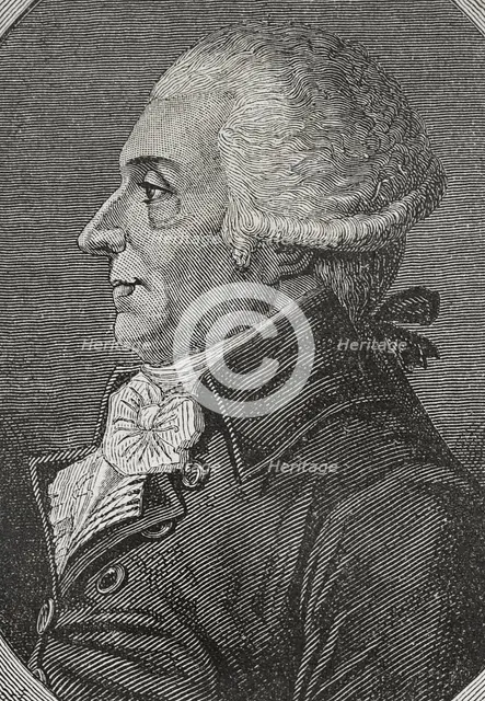 Portrait of Louis-Bernard Guyton de Morveau (1737-1816), French chemist and politician, 1876. Creator: Pannemaker.