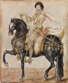 Portrait of Louis de Guise, baron d'Ancerville (1588-1631) on horseback, c1613. Creator: Bellange, Jacques (c. 1575-1616)