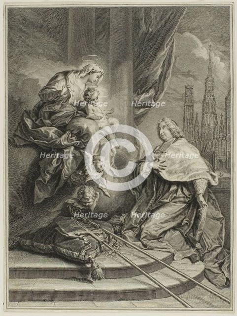Portrait of Louis de la Vergne de Tressan, Count of Lyon, Archbishop of Rouen, c. 1728. Creator: Pierre Imbert Drevet.