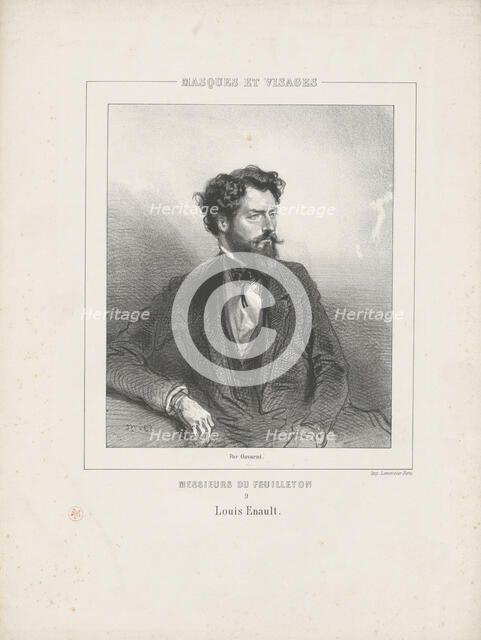 Portrait of Louis Énault (1824-1900), 1853. Creator: Gavarni, Paul (1804-1866).