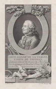 Portrait of Louis Elisabeth de La Vergne, Comte de Tressan, 1783-92., 1783-92. Creator: Nicolas de Launay