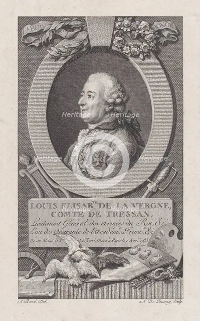 Portrait of Louis Elisabeth de La Vergne, Comte de Tressan, 1783-92., 1783-92. Creator: Nicolas de Launay.