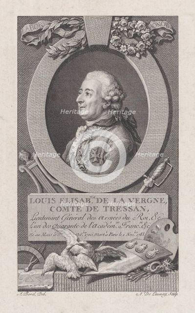 Portrait of Louis Elisabeth de La Vergne, Comte de Tressan, 1783-92., 1783-92. Creator: Nicolas de Launay.