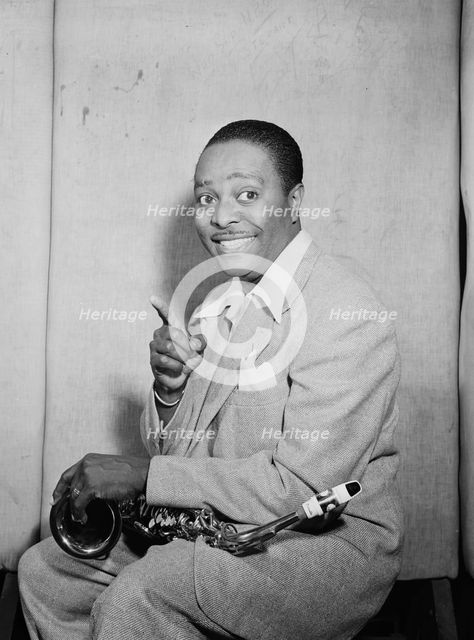 Portrait of Louis Jordan, Paramount Theater(?), New York, N.Y., ca. July 1946. Creator: William Paul Gottlieb.