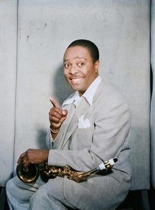 Portrait of Louis Jordan, Paramount Theater(?), New York, N.Y., ca. July 1946. Creator: William Paul Gottlieb
