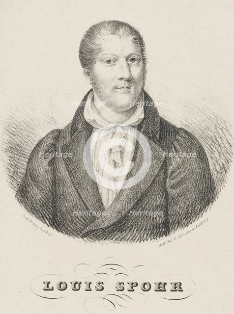 Portrait of Louis Spohr (1784-1859), c. 1830-1840. Creator: Fricke, Friedrich August (1784-1858).