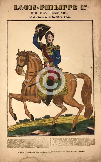 Portrait of Louis Philippe I (1773-1850), King of the French, ca 1834.