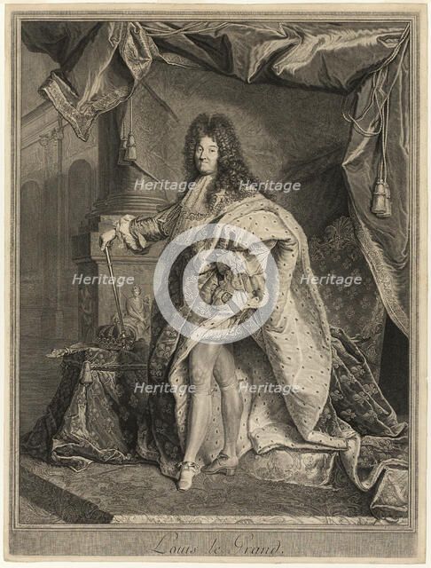 Portrait of Louis XIV, 1712. Creator: Pierre Drevet.