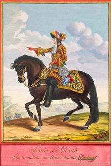 Portrait of Louis XIV on Horseback in the Battle of Cambrai, second half of the 17th century. Creator: Saint-Jean, Jean Dieu de (ca. 1625-after 1709)