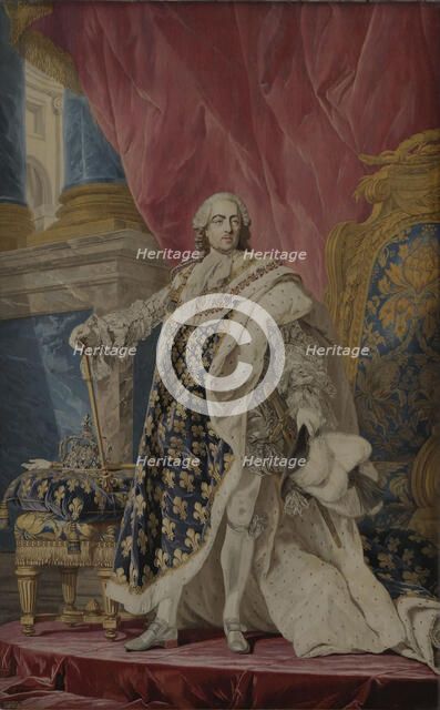 Portrait of Louis XV in his royal costume, ca 1769. Artist: Cozette, Pierre François (1749-1794)