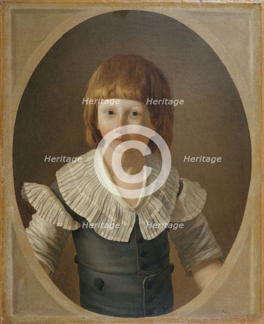 Portrait of Louis XVII (1785-1795), at Temple prison, 1793. Creator: Joseph-Marie Vien the Elder.