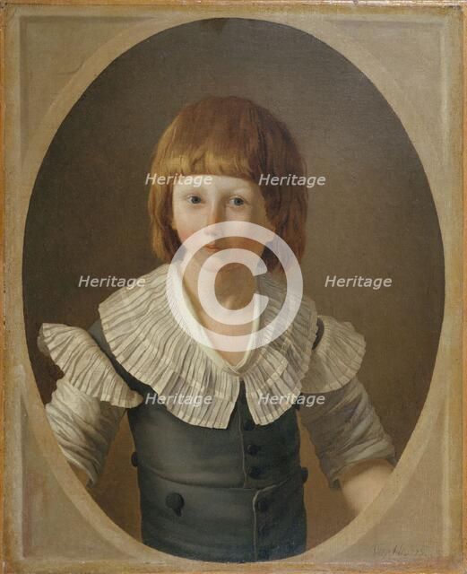 Portrait of Louis XVII (1785-1795), at Temple prison, 1793. Creator: Joseph-Marie Vien the Elder.