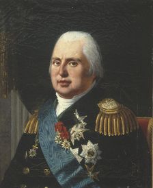 Portrait of Louis XVIII (1755-1824), king of France, 1814. Creator: Robert Lefevre