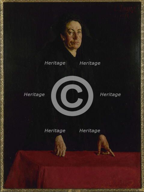 Portrait of Louise Michel (1830-1905), at the podium, 1882. Creator: Louis Tinayre.