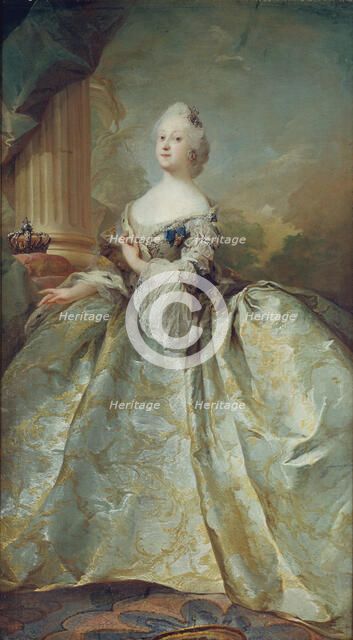 Portrait of Louise of Great Britain (1724-1751), Queen of Denmark, 1751. Creator: Pilo, Carl Gustaf (1711-1793).
