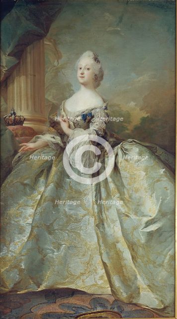 Portrait of Louise, first queen of Frederik V, 1751. Creator: Carl Gustaf Pilo.