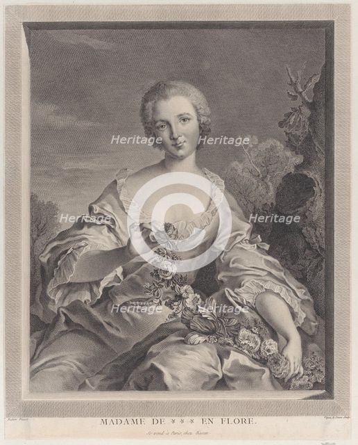 Portrait of Louise Henriette de Bourbon Conti as Flora, 1766-1805. Creator: François Voyez.