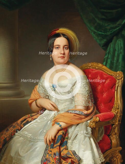 Portrait of Louise von Wertheimstein (1813-1890), née Biedermann, 1845. Creator: Einsle, Anton (1801-1871).
