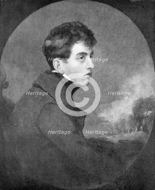 Portrait of Lord Byron as a young man, c1805 (1905). Creator: Grout Engraving Company.